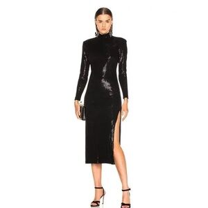 Smythe Black Sequin Long Sleeve Dress
